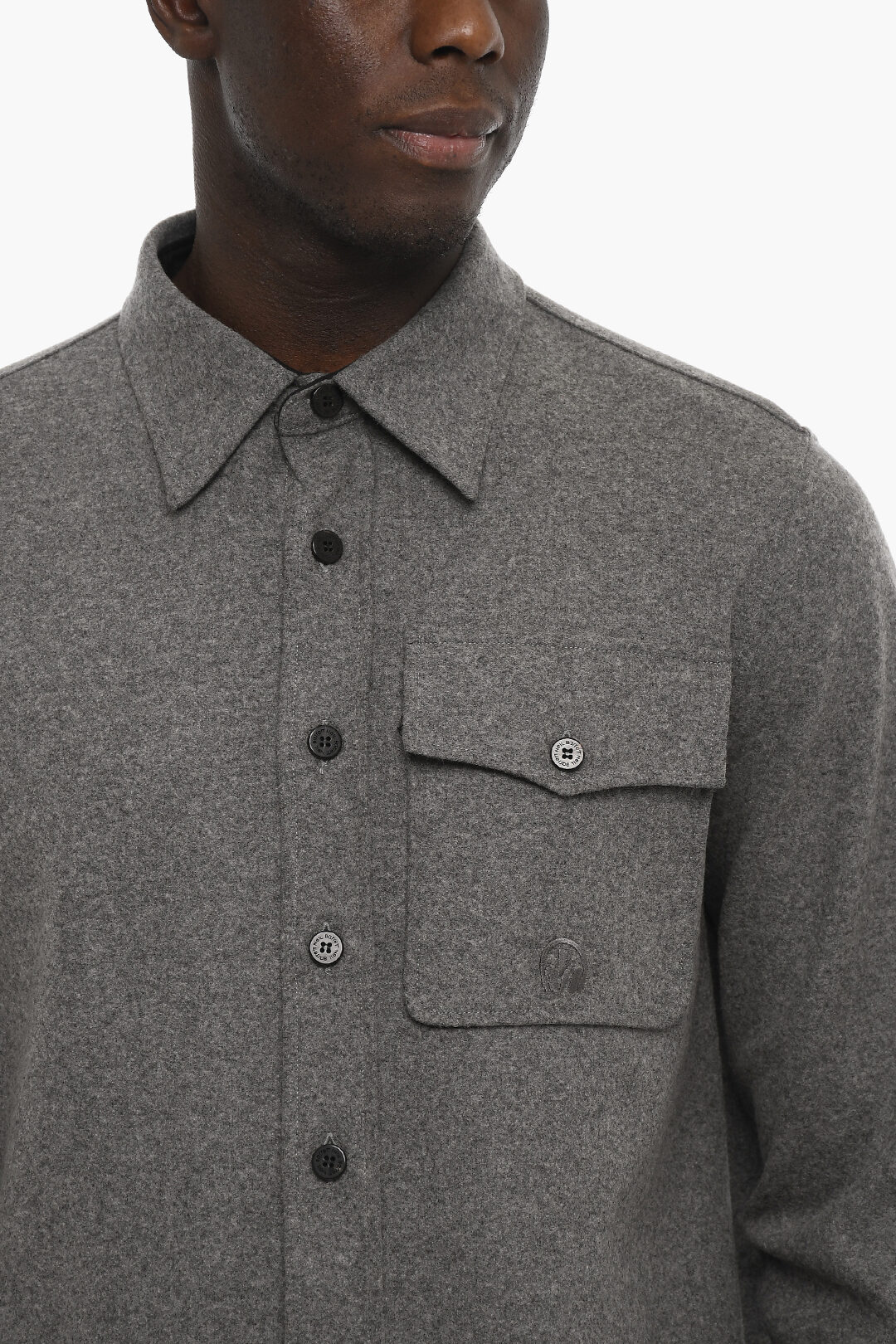 Neil Barrett Wool Blend Loose Fit Shirt with Breast Pocket men