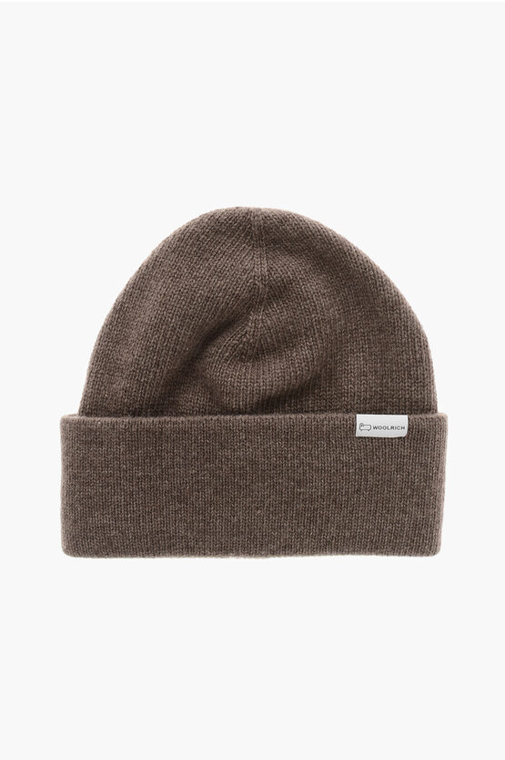 Woolrich Wool Blend Luxe Beanie In Brown