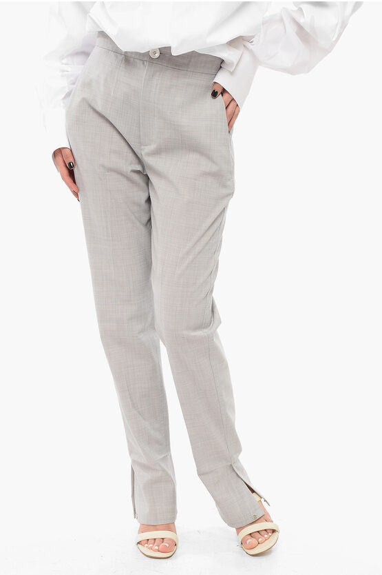 SETCHU WOOL BLEND PANTS WITH ANKLE SLITS