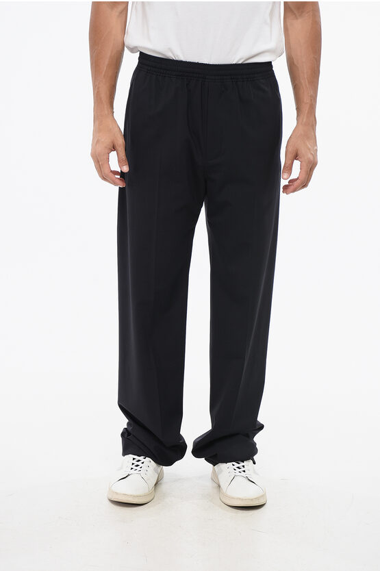 Givenchy Wool Blend Pants With Elastic Waistband In Black