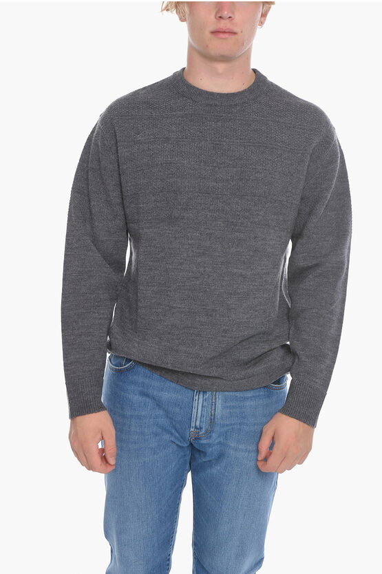 Samsoe & Samsoe Wool-blend Parker Crewneck Sweater In Gray
