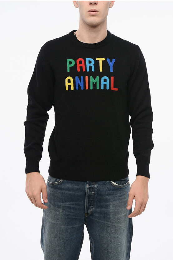 Mc2 Saint Barth Wool Blend Party Animal Crew-neck Sweater