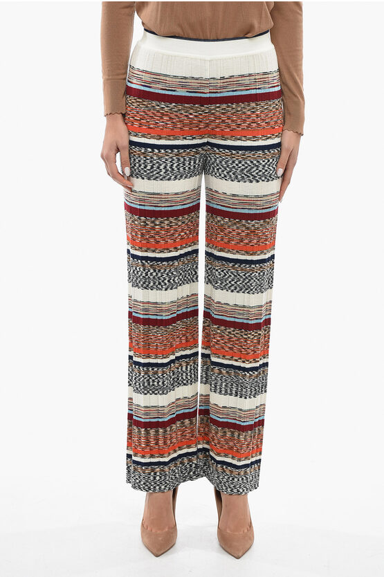 Shop Missoni Wool-blend Pleated Trousers With Wide Leg