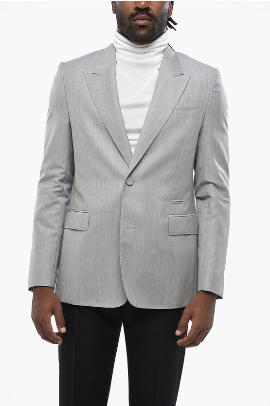 Dior Wool Blend Side Vents Peak Lapel 2-button Blazer