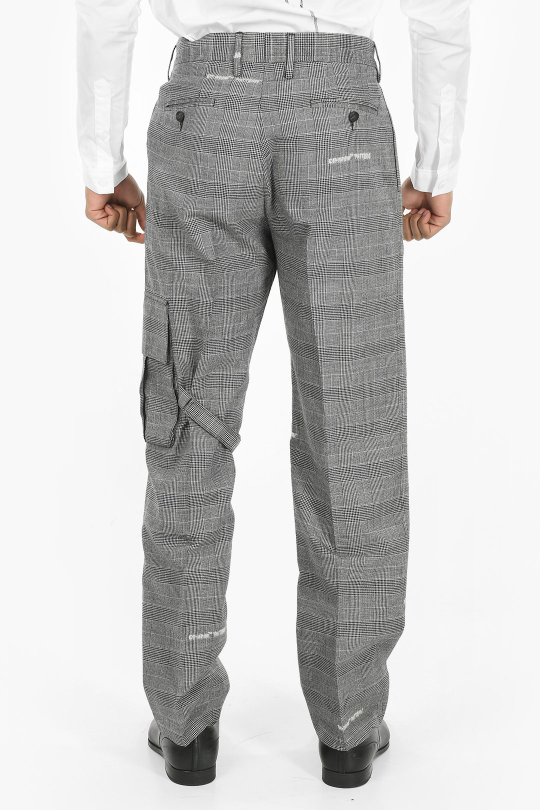 Off-White Wool Blend SLIM CARGO Checkered Pants men - Glamood Outlet