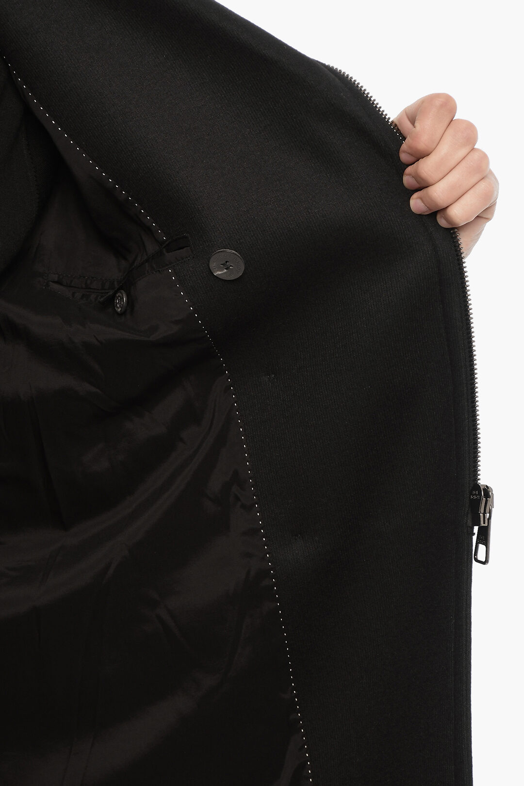 Neil Barrett Wool Blend Slim Fit Coat with Full Zip men - Glamood