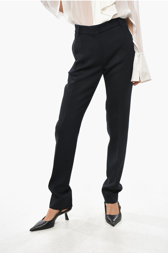 Totême Wool Blend Slim Fit Pants With Concealed Closure In Black