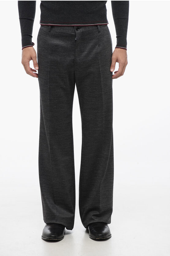 Shop Dolce & Gabbana Wool Blend Stretchy Pants