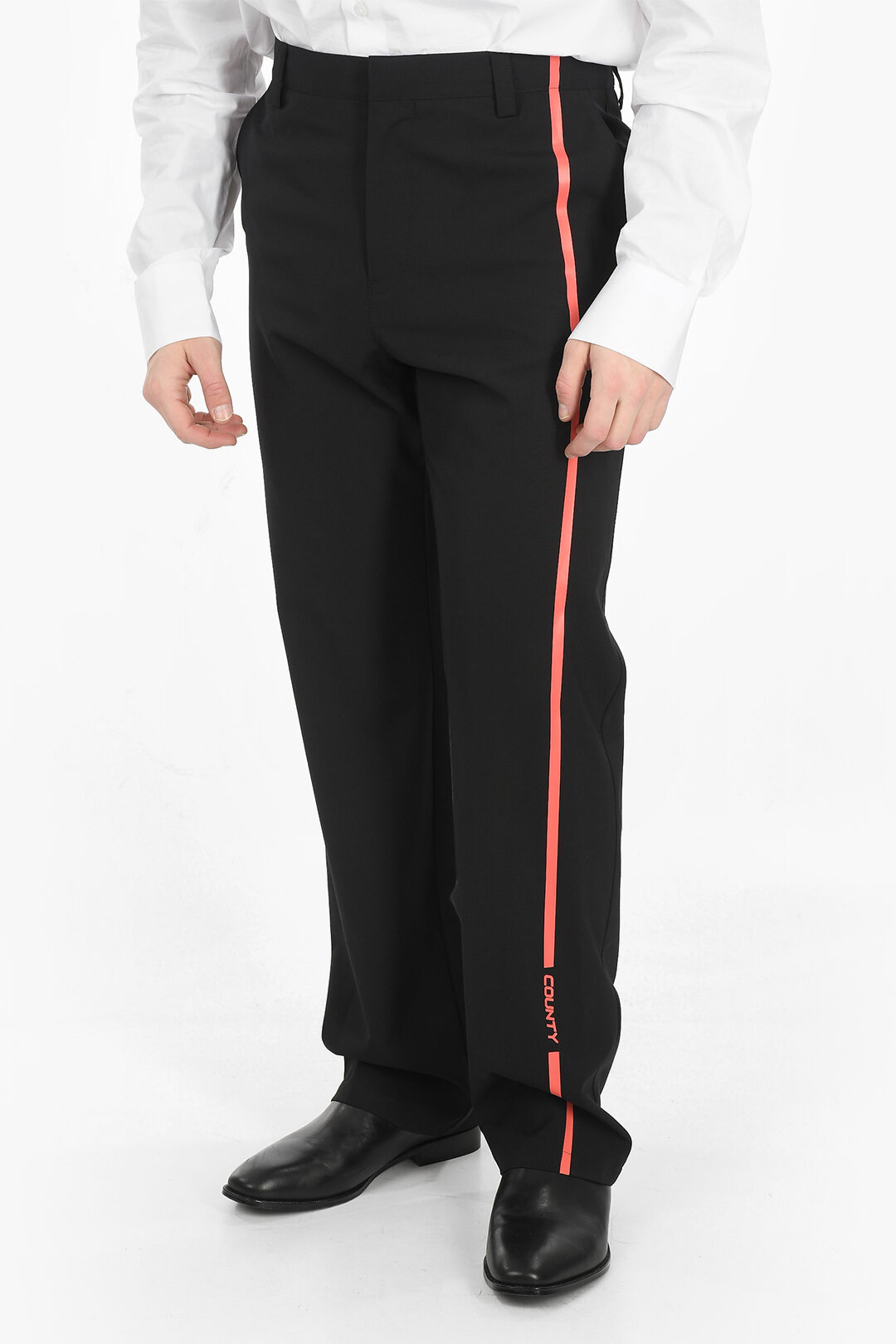 Myles Wool Satin Stripe Pant