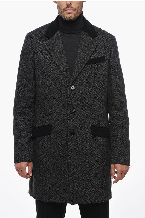 Shop Allsaints Wool Blend Tommy Single-breasted Coat With Back Slit