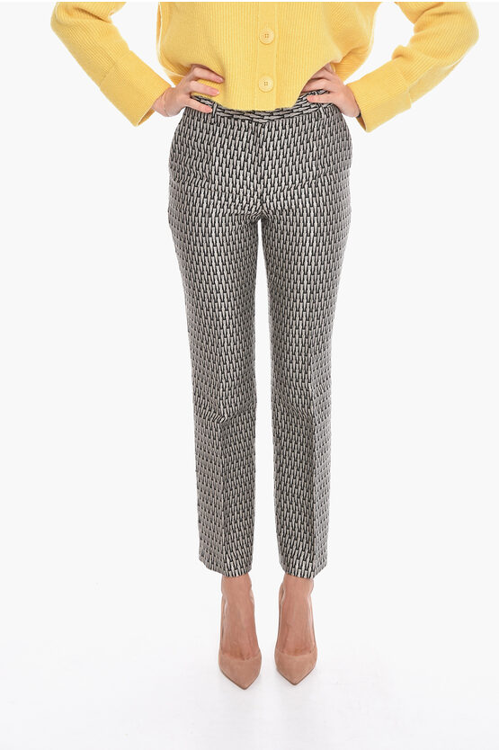 Alberta Ferretti Wool-blend Trousers With Embroidered Pattern In Black