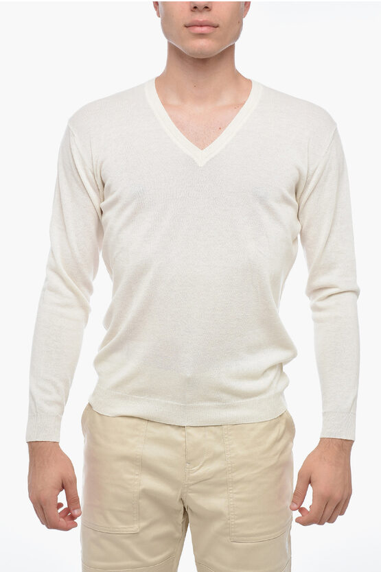 Wool-Blend V-Neck Pullover