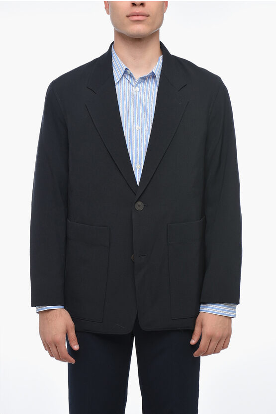 Shop Studio Nicholson Wool-blended Blazer With Notch Lapel