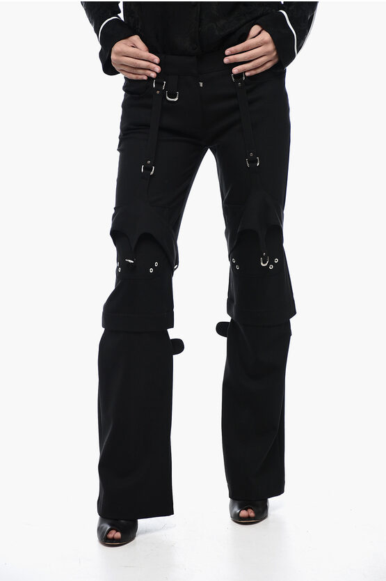 Shop Off-white Wool Blended Cargo Pants With Buckle Detailing