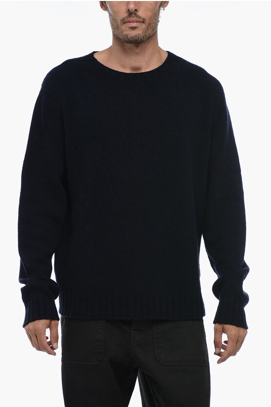 Shop Palm Angels Wool-blended Sweater With Embroidered Logo