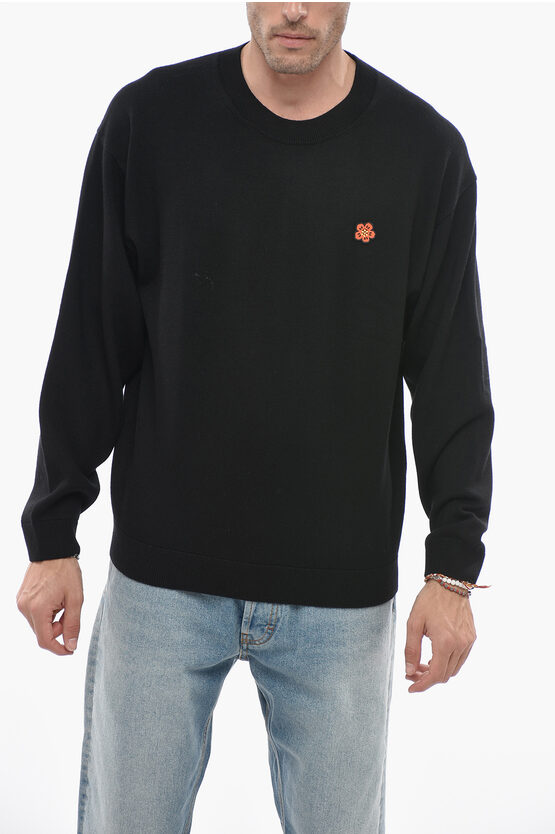 Shop Kenzo Wool Boke Sweater With Flower Patch