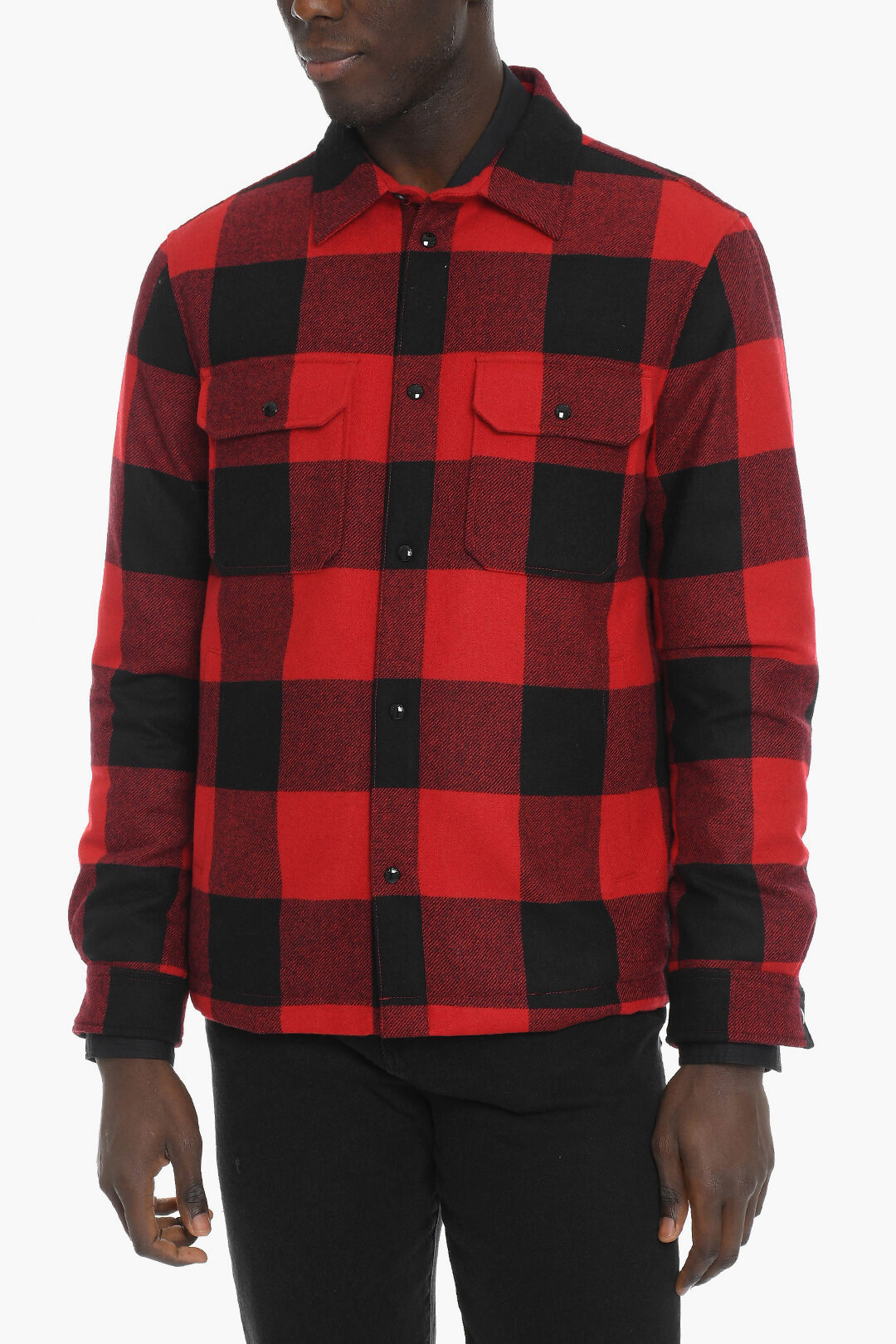 Woolrich Wool Buffalo Checked ALASKAN Down Jacket with Snap Buttons men ...