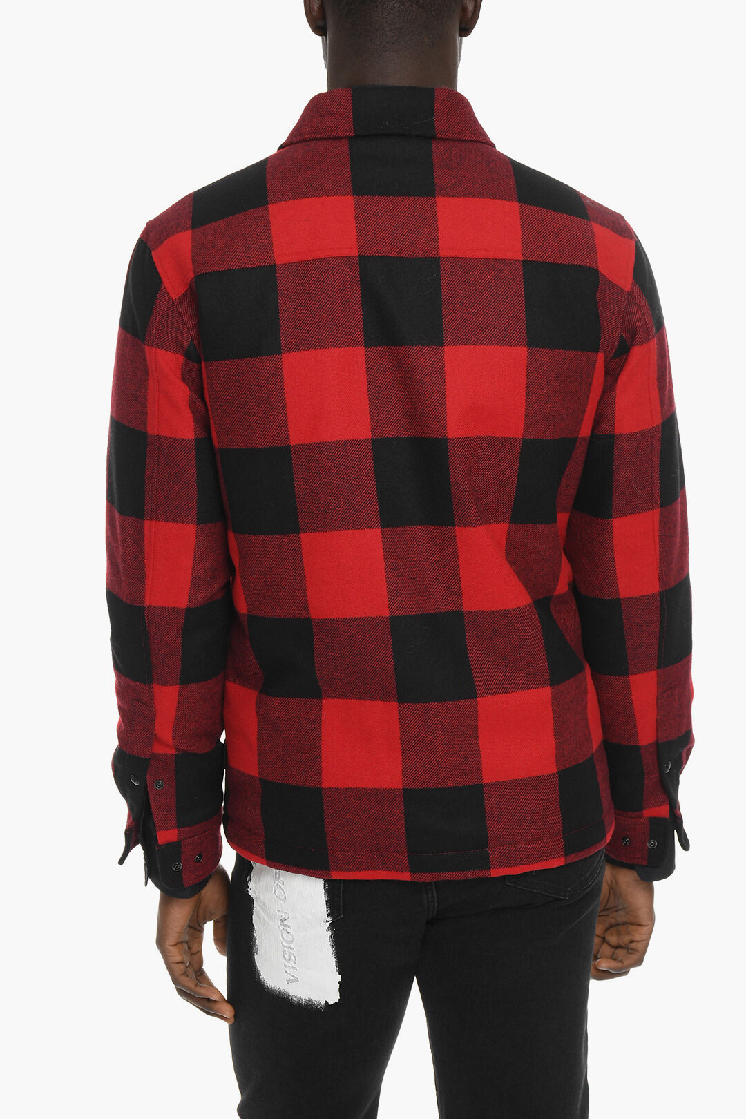 Woolrich Wool Buffalo Checked ALASKAN Down Jacket with Snap Buttons men ...