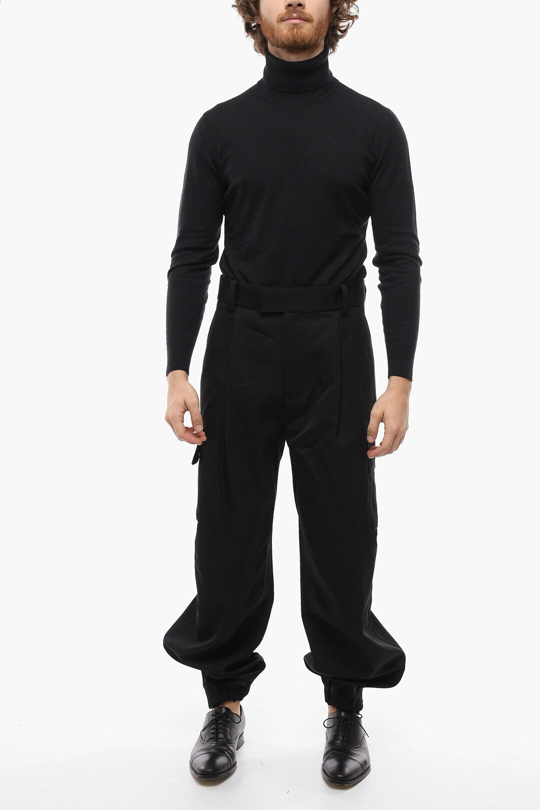 Bottega Veneta Wool Cargo Pants with Elastic Cuffs men