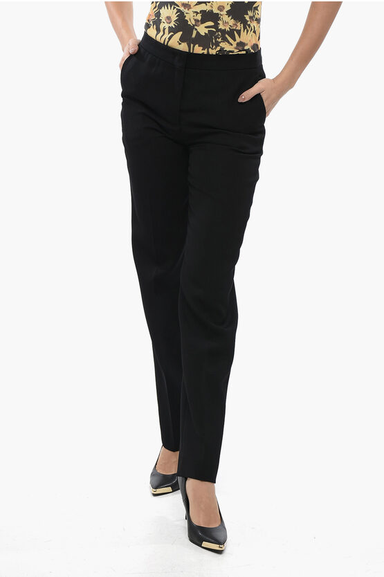 Jil Sander Wool Chinos Pants With Concealed Closure In Black