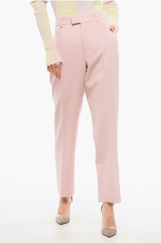 Burberry Wool Cigarette Pants With Pleats