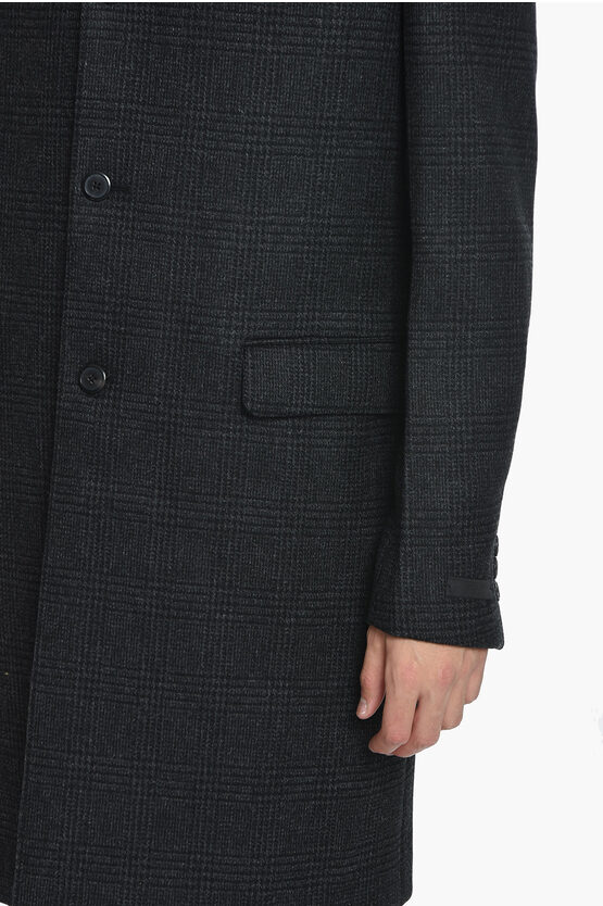 Prada Wool Coat with Check Pattern men - Glamood Outlet