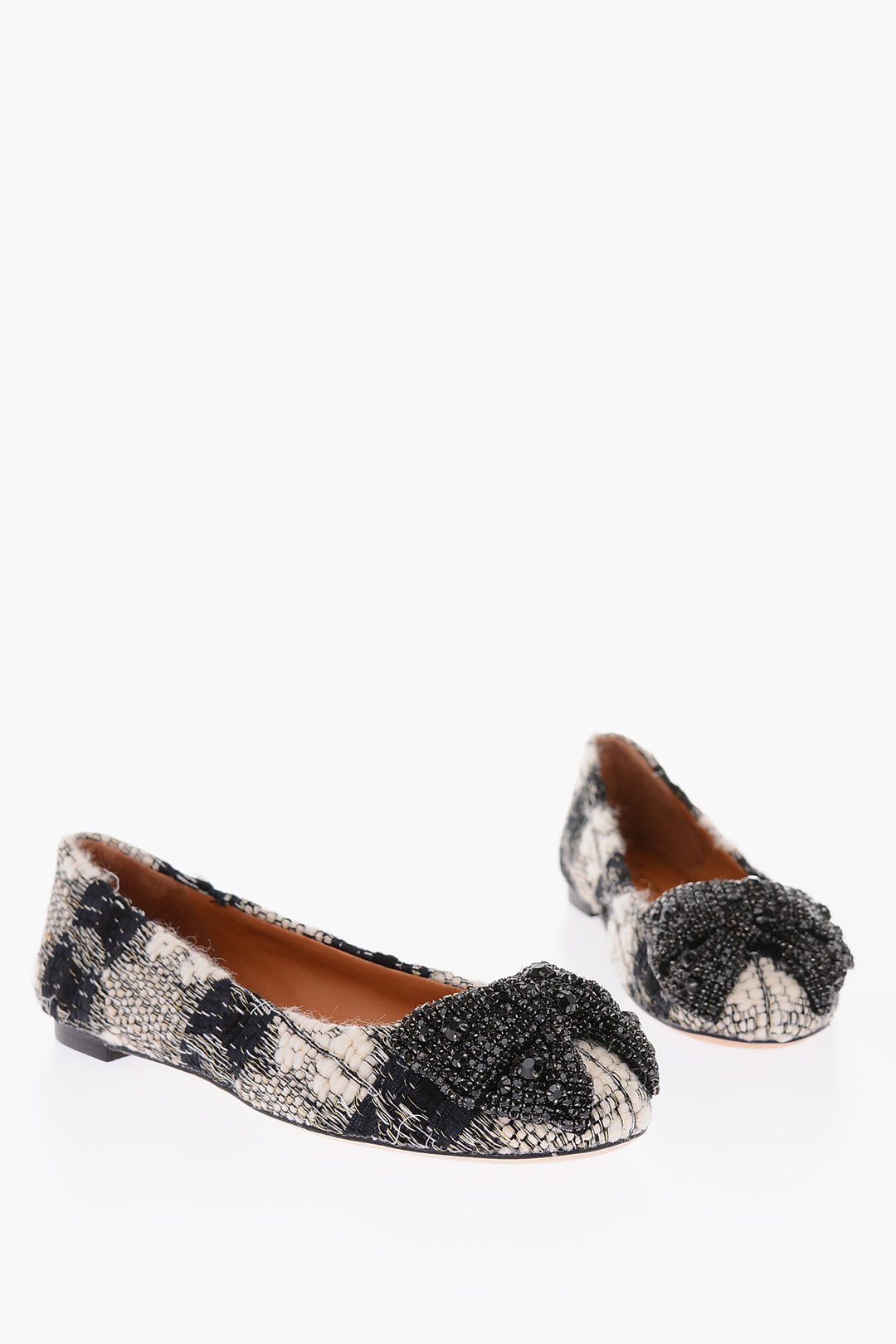 Tory Burch wool crystal bow Ballet flats women - Glamood Outlet