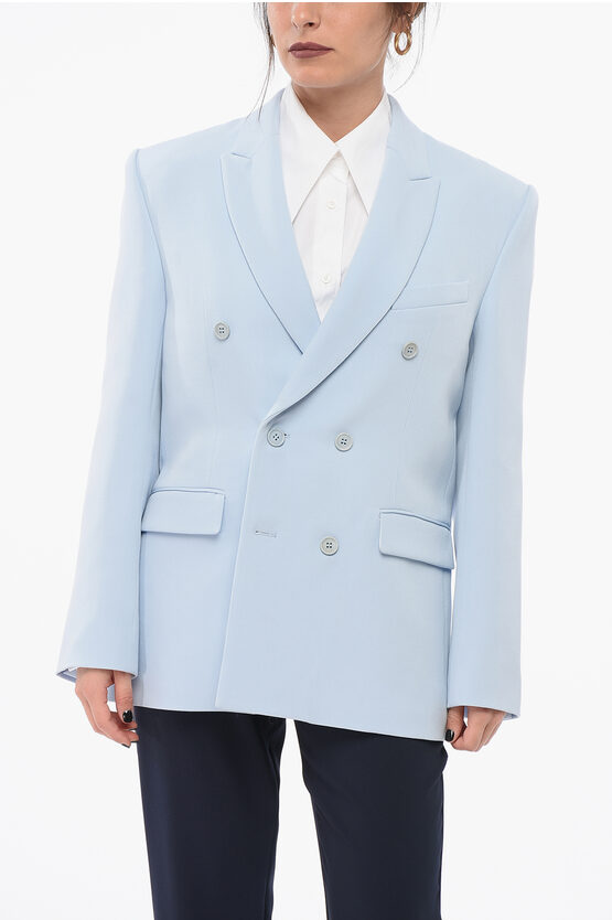 Wardrobe.nyc Wool Double Breasted Blazer With Peak Lapel