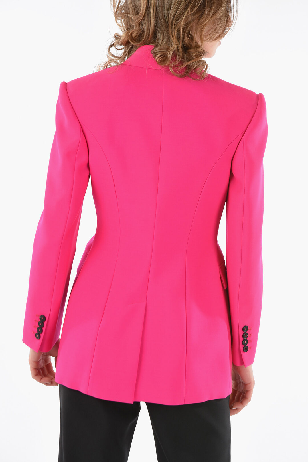 ジャケット alexander mcqueen Pink wool blend blazer Alexander McQueen Wool Double Breasted Blazer Women New Releases