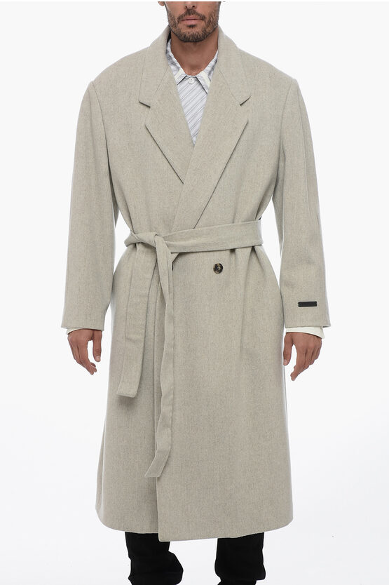 Shop Fear Of God Wool Double-breasted Coat