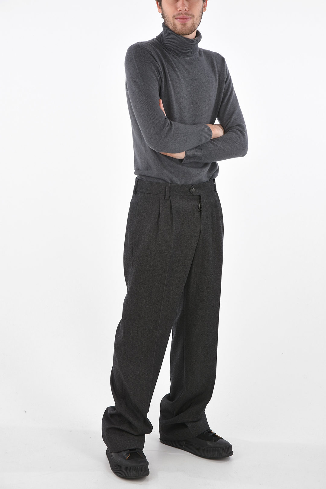 Off-White wool double pleat trousers 