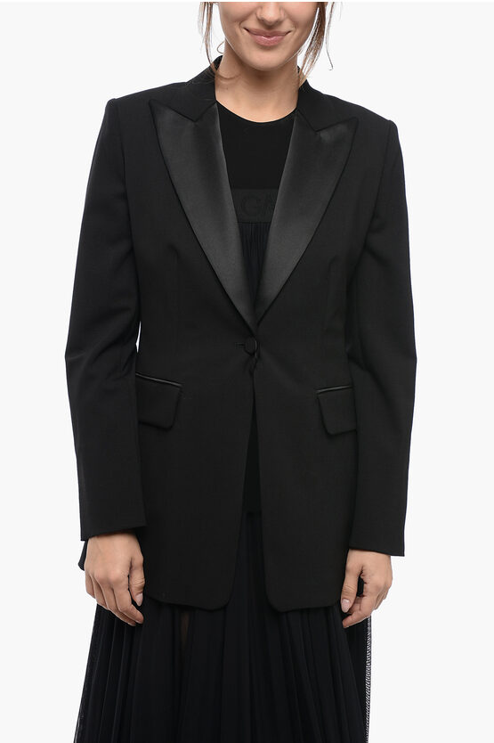 Shop Max Mara Wool Gara Blazer With Peak Lapel