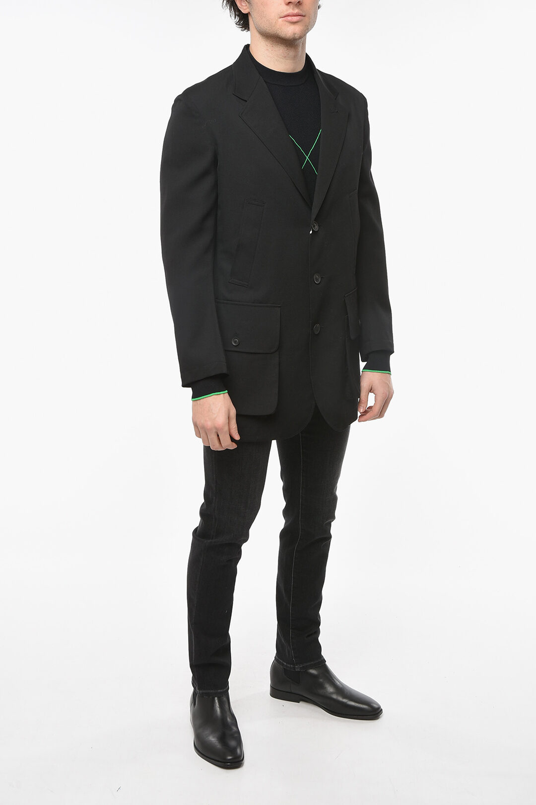 Yohji Yamamoto Wool Halflined Blazer with Button Pockets men Glamood