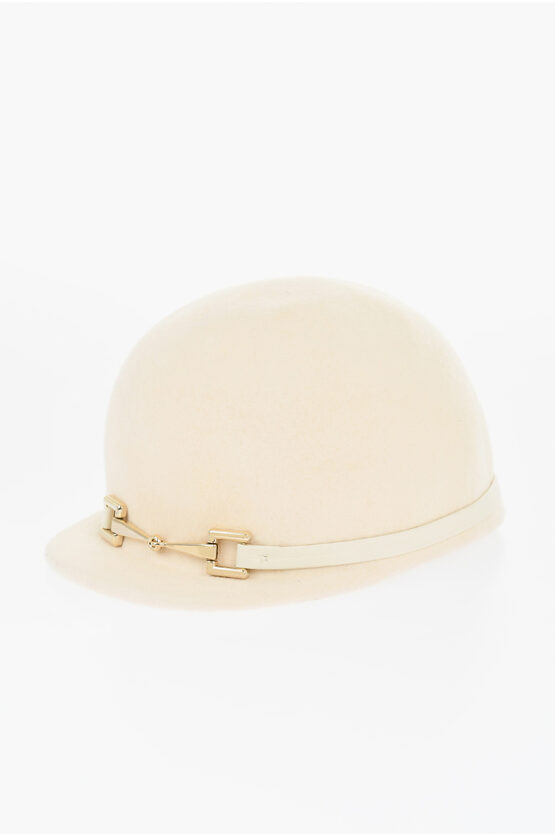 Elisabetta Franchi Wool Hat With Metal Detail