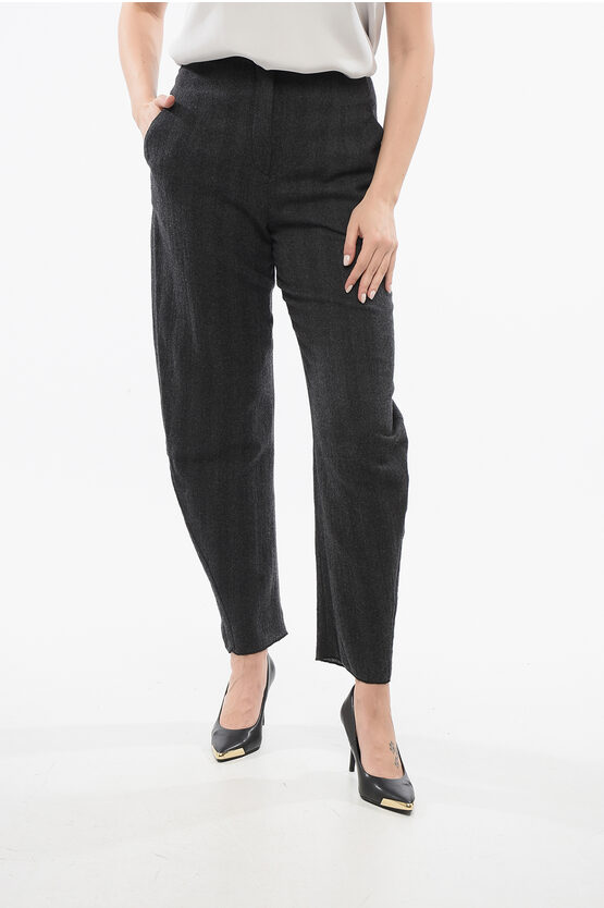 Armani Collezioni Wool High-waisted Pants