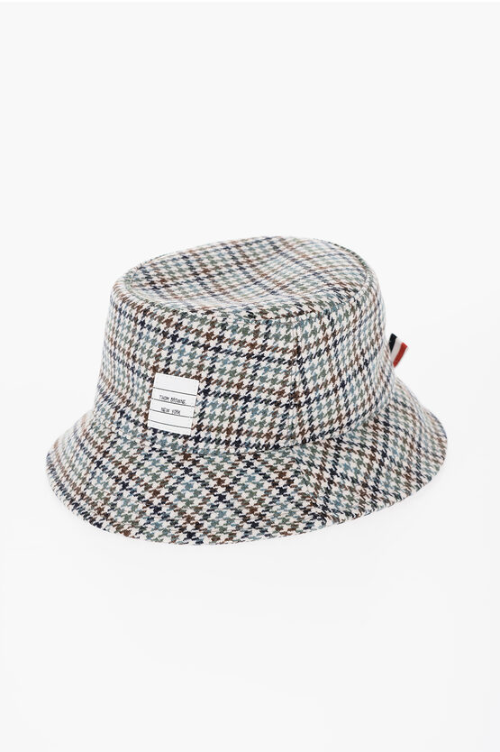 Shop Thom Browne Wool Houndstooth Bucket Hat