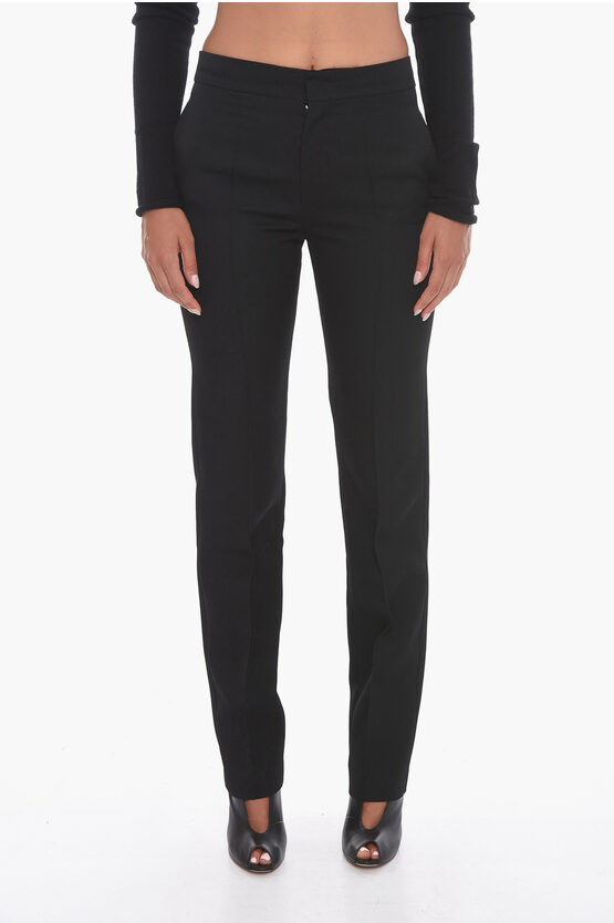 Isabel Marant Wool Liolirok Trousers With Front-pleat In Black