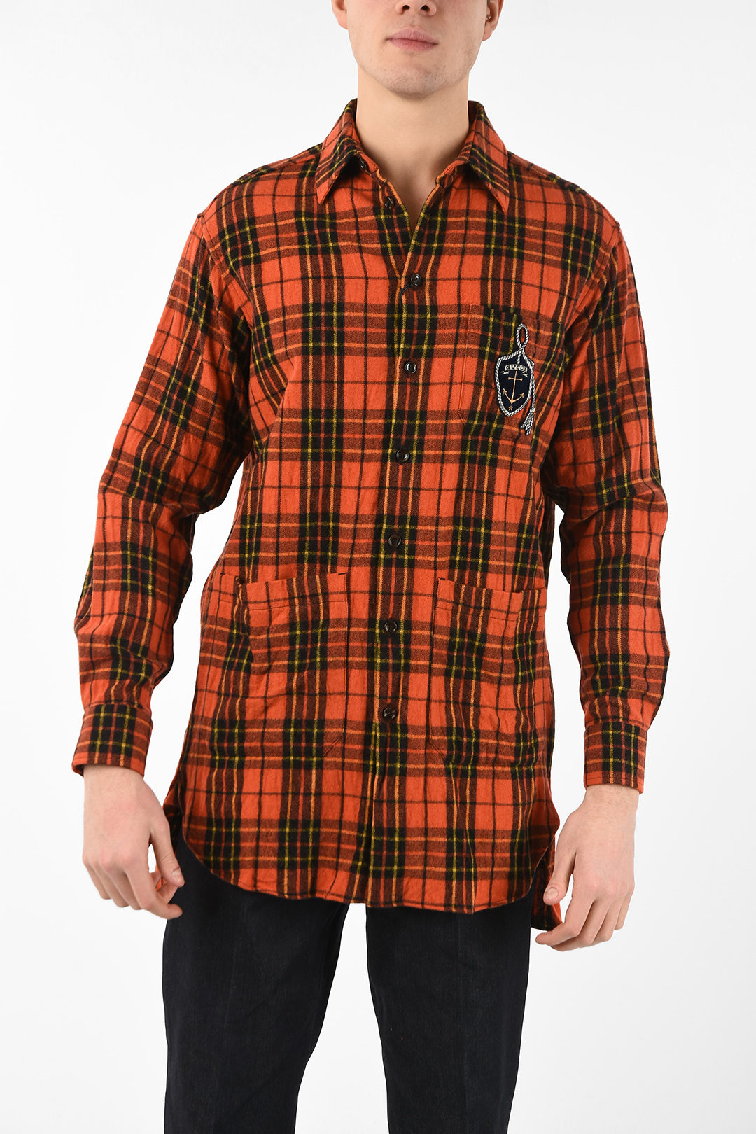 Gucci Wool Logo Embroidered Tartan Shirt men Glamood Outlet