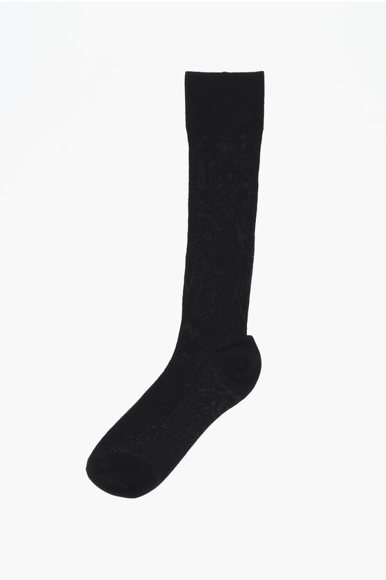 Dior Wool Long Socks With Embroidery