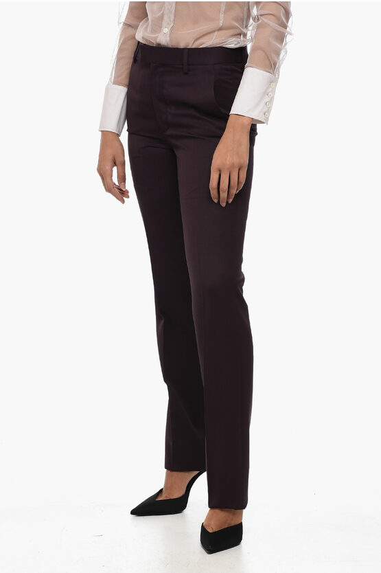 Shop Ann Demeulemeester Wool Mariet Slim Fit Pants