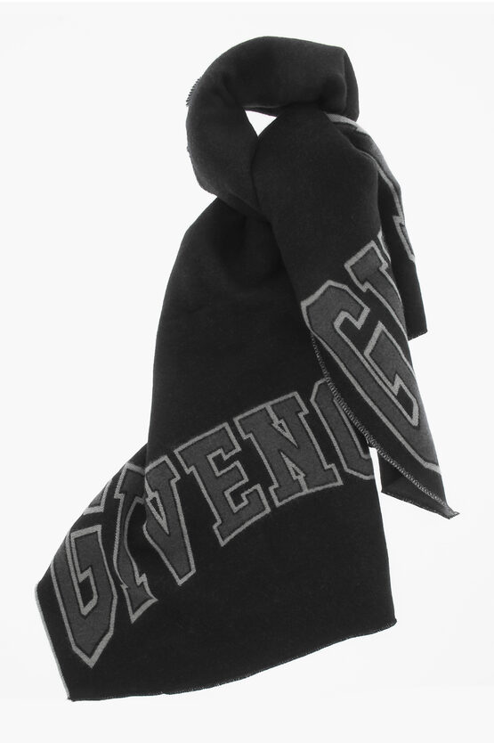 Shop Givenchy Wool Maxi Scarf With Embroidery