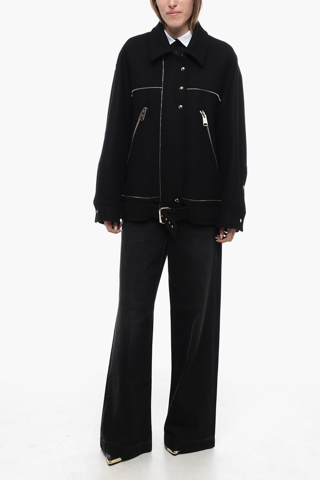 KHAITE】 tartan WOOL melton short COAT Khaite Coats: sale up to