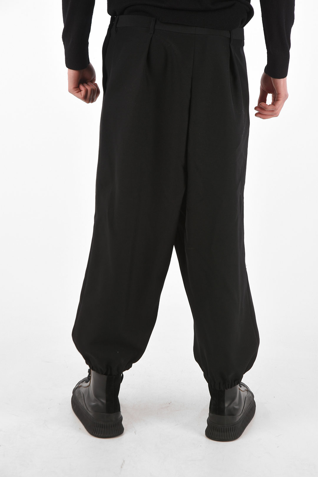 Saint Laurent Wool Pants with Elastic Ankle Band men - Glamood Outlet