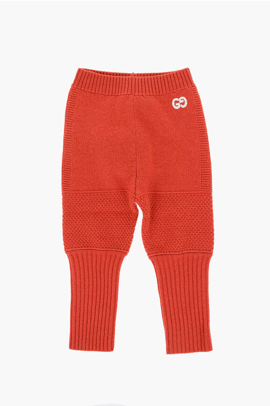 Shop Gucci Wool Pants With Logo Embroidery