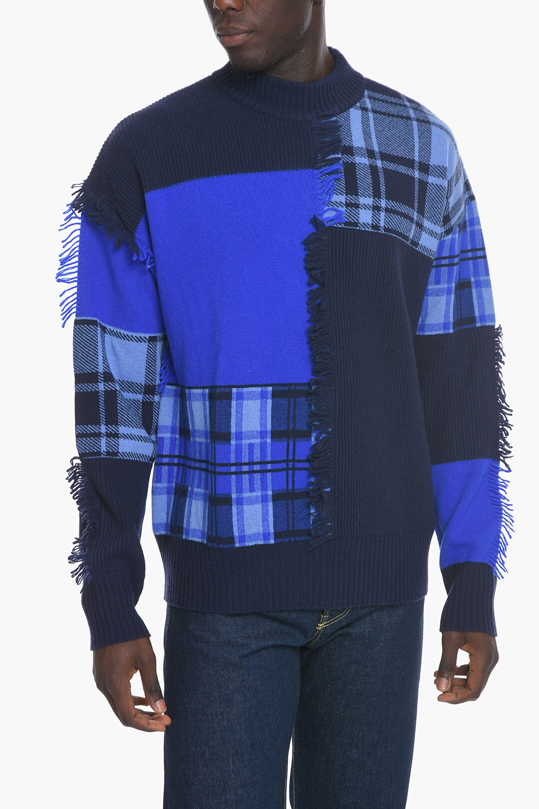 Patchwork hotsell crewneck sweater