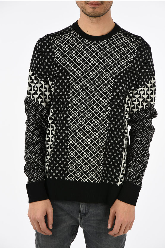 Neil Barrett Wool Printed Sweater In Black