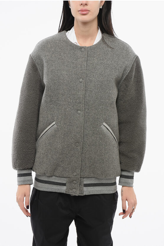 Givenchy Logo Bomber Jacket Casual Jackets, Parka Gray
