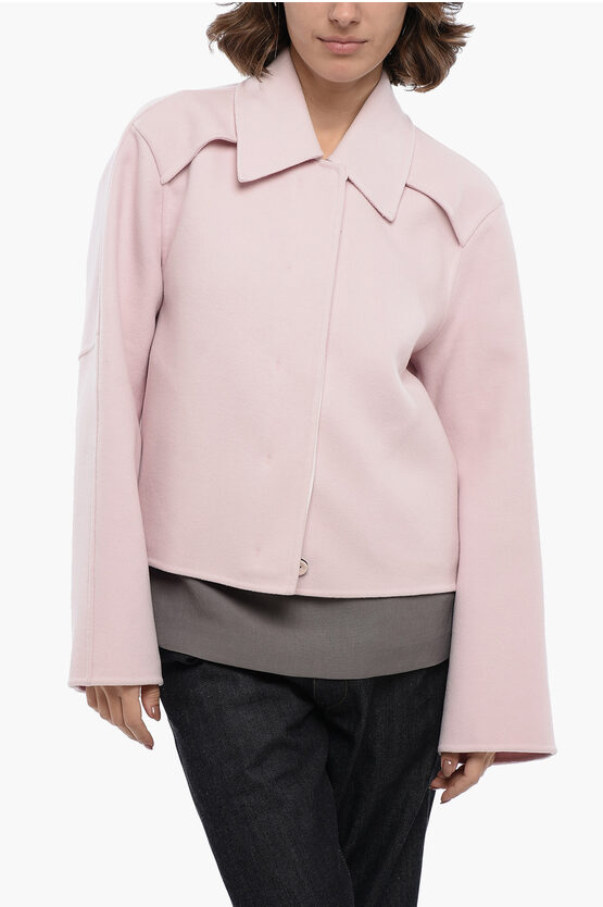 Jil Sander Woman Coat Pink Size 4 Wool