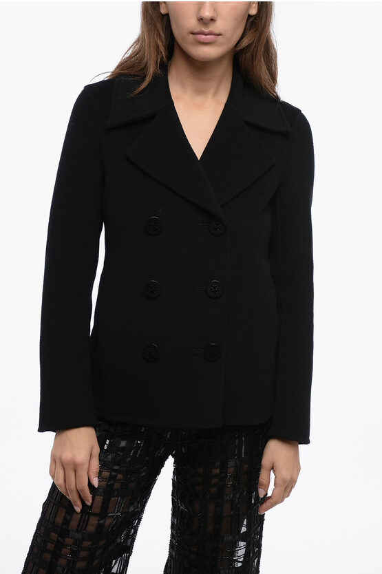 Tory Burch Wool Short Coat With Double-brested Desing