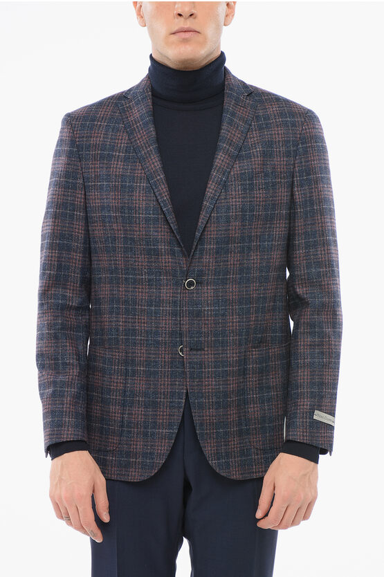 Nino Danieli Wool Single Breasted Blazer With Flap Pockets In Blue